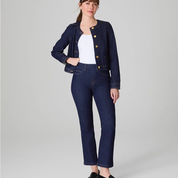 Women's Dark Blue Spanx Shape Jeans Like New - Picture 1 of 5